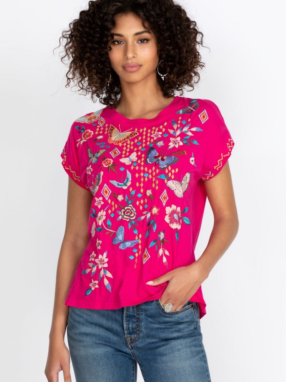JOHNNY WAS MARIPOSA RELAXED TEE